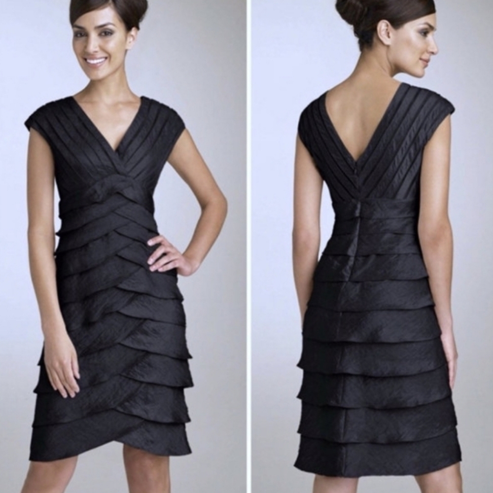 Adrianna Papell Pleated Shutter Dress Size 8